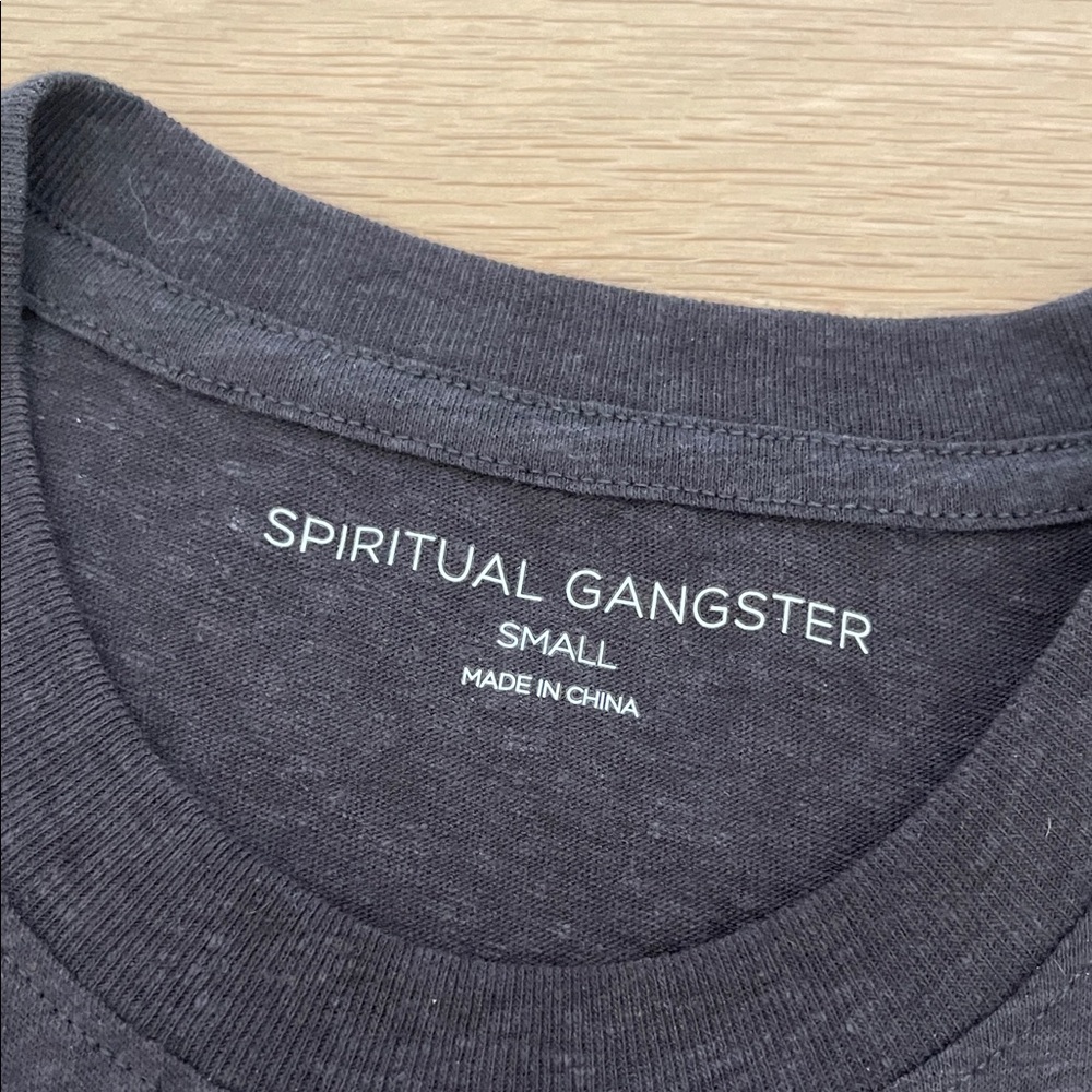 Spiritual Gangster Charcoal Muscle Tee with Multicolor Graphic - Picture 3 of 4